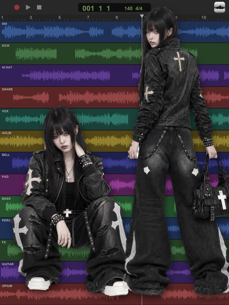 "burst stud" cross belt 着用イメージ 2 | OPIUM CLOUD