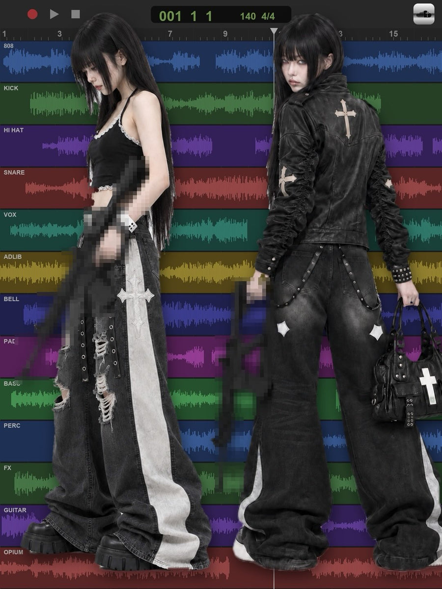 "holy grave" cross jacket 着用イメージ 1 | OPIUM CLOUD