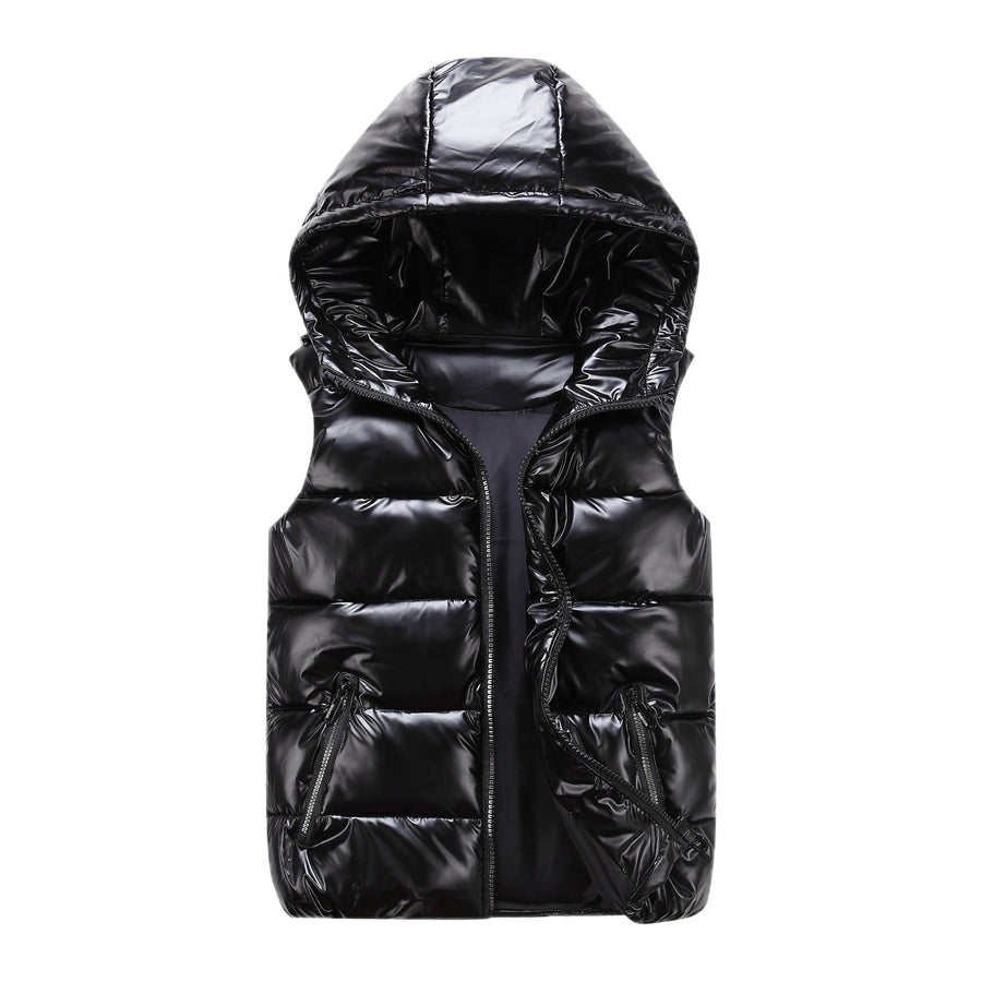 "glossy hood" puffer vest OPIUM CLOUD