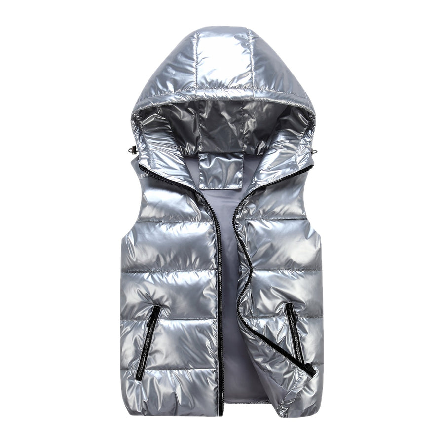"glossy hood" puffer vest OPIUM CLOUD