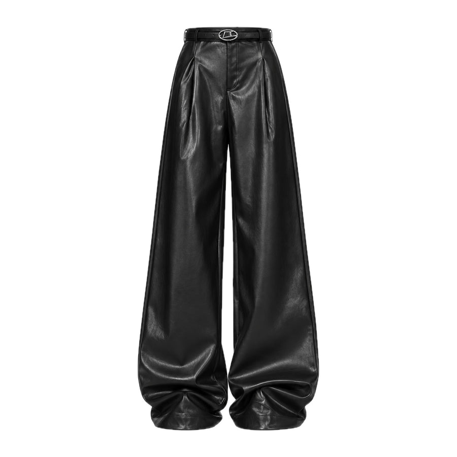 "dark leather" wide pants OPIUM CLOUD