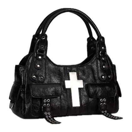 "cross moto" handbag OPIUM CLOUD