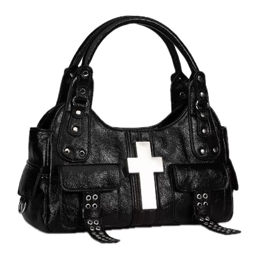"cross moto" handbag OPIUM CLOUD